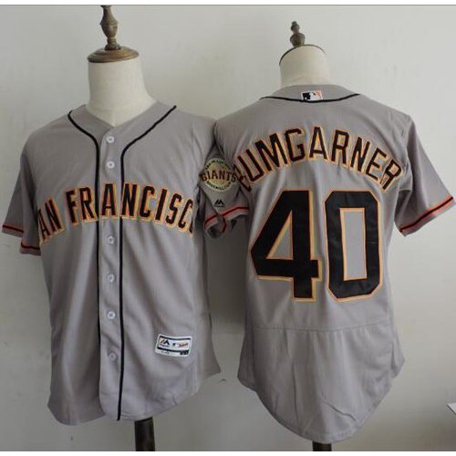 San Francisco Giants #40 Madison Bumgarner Grey Flexbase Authentic Collection Road Stitched Jersey Men's cheap jerseys for sale - CheapJerseys.Shop