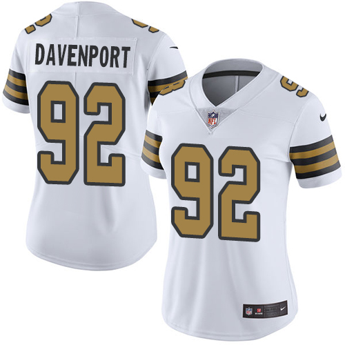 New Orleans Saints #92 Marcus Davenport White Women's Stitched Limited Rush Jersey Womens cheap jerseys for sale - CheapJerseys.Shop