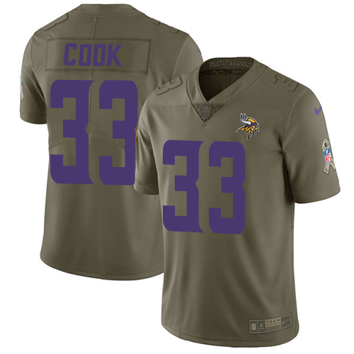 Minnesota Vikings #33 Dalvin Cook Olive Men's Stitched Limited 2017 Salute to Service Jersey Men's cheap jerseys for sale - CheapJerseys.Shop