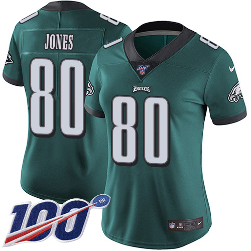 Eagles #80 Julio Jones Green Team Color Women's Stitched 100th Season Vapor Untouchable Limited Jersey cheap jerseys for sale - CheapJerseys.Shop
