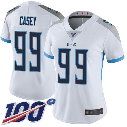 Tennessee Titans #99 Jurrell Casey White Women's Stitched 100th Season Vapor Limited Jersey Womens cheap jerseys for sale - CheapJerseys.Shop