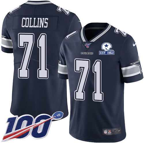 Dallas Cowboys #71 La'el Collins Navy Blue Team Color Men's Stitched With Established In 1960 Patch 100th Season Vapor Untouchable Limited Jersey cheap jerseys for sale - CheapJerseys.Shop