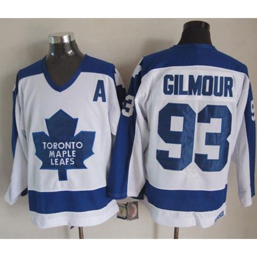Maple Toronto Maple Leafs #93 Doug Gilmour White/Blue CCM Throwback Stitched Jersey Men's cheap jerseys for sale - CheapJerseys.Shop