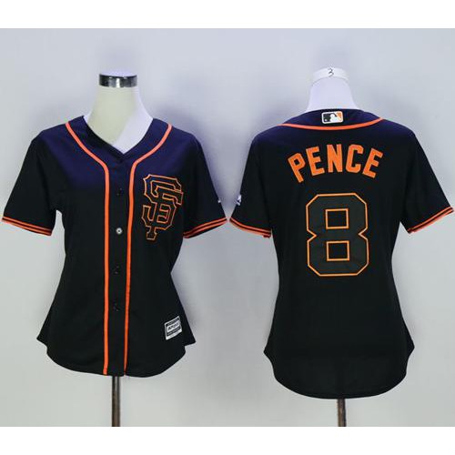 San Francisco Giants #8 Hunter Pence Black Alternate Women's Stitched Jersey Womens cheap jerseys for sale - CheapJerseys.Shop
