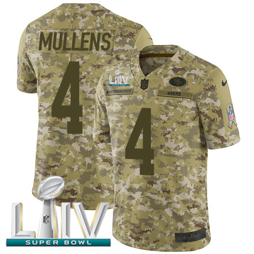 San Francisco 49ers #4 Nick Mullens Camo Super Bowl LIV 2020 Youth Stitched Limited 2018 Salute To Service Jersey Youth cheap jerseys for sale - CheapJerseys.Shop