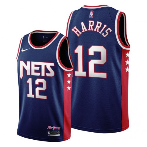 Brooklyn Brooklyn Nets #12 Joe Harris Mens 2021-22 City Edition Throwback 90s Wordmark Navy Jersey Mens cheap jerseys for sale - CheapJerseys.Shop