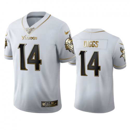 Minnesota Minnesota Vikings #14 Stefon Diggs Men's White Golden Edition Vapor Limited 100 Jersey Men's cheap jerseys for sale - CheapJerseys.Shop