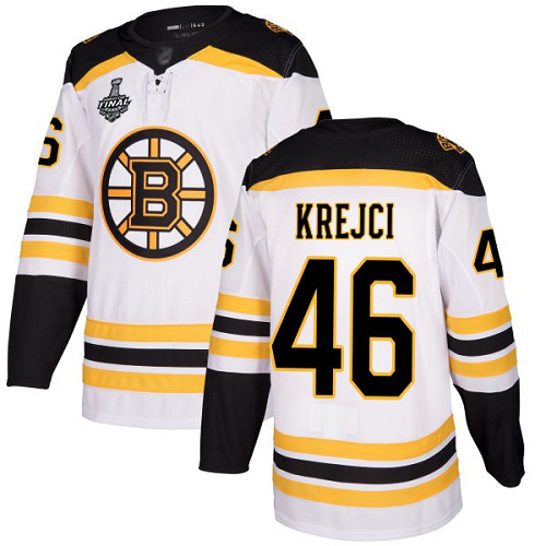 Boston Bruins #46 David Krejci White Road Authentic Stanley Cup Final Bound Stitched Jersey Men's cheap jerseys for sale - CheapJerseys.Shop