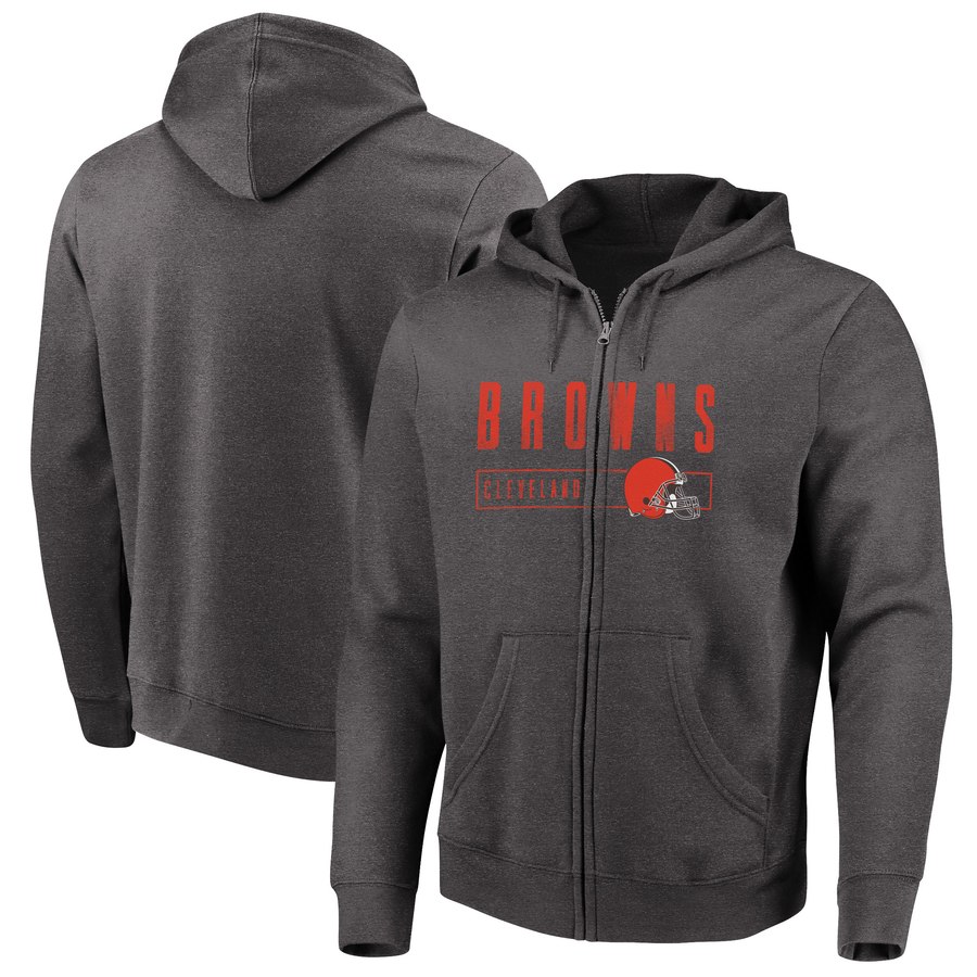 Cleveland Browns Majestic Hyper Stack Full-Zip Hoodie Heathered Charcoal cheap jerseys for sale - CheapJerseys.Shop