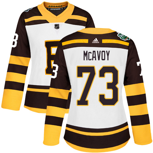Boston Bruins #73 Charlie McAvoy White Authentic 2019 Winter Classic Women's Stitched Jersey Womens cheap jerseys for sale - CheapJerseys.Shop