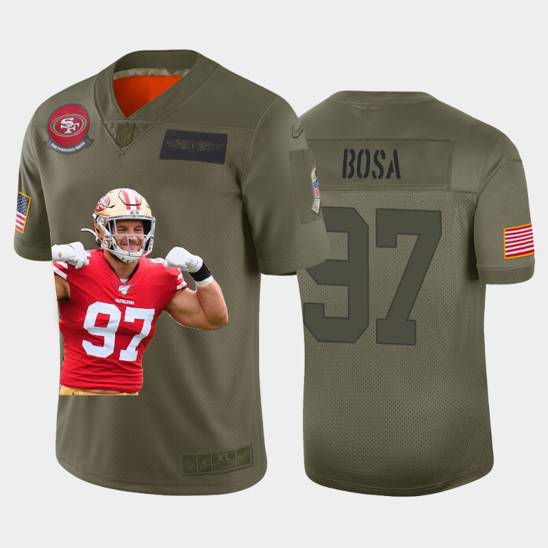 San Francisco 49ers #97 Nick Bosa Team Hero Vapor Limited Jersey Camo cheap jerseys for sale - CheapJerseys.Shop