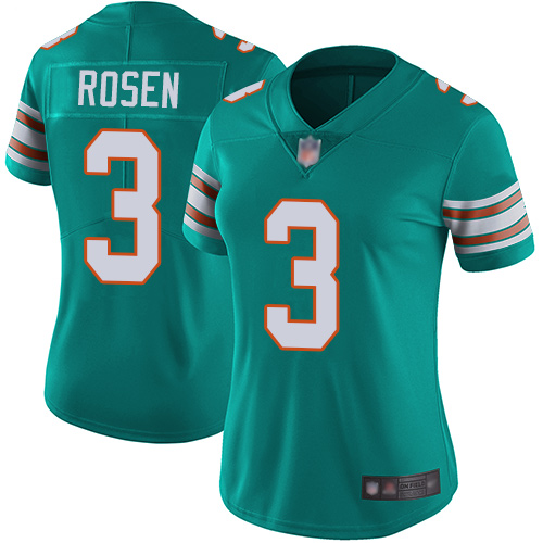 Miami Dolphins #3 Josh Rosen Aqua Green Alternate Women's Stitched Vapor Untouchable Limited Jersey Womens cheap jerseys for sale - CheapJerseys.Shop