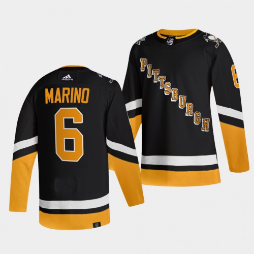 Pittsburgh Penguins #6 John Marino Men's 2021-22 Alternate Authentic Jersey - Black Men's cheap jerseys for sale - CheapJerseys.Shop
