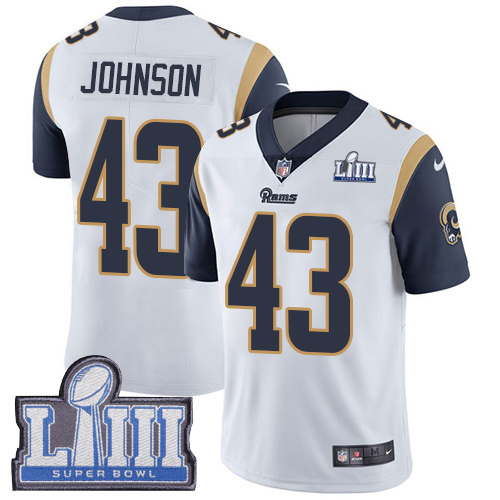 Los Angeles Rams #43 John Johnson White Super Bowl LIII Bound Men's Stitched Vapor Untouchable Limited Jersey Men's cheap jerseys for sale - CheapJerseys.Shop