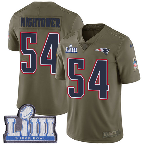 New England Patriots #54 Dont'a Hightower Olive Super Bowl LIII Bound Men's Stitched Limited 2017 Salute To Service Jersey Men's cheap jerseys for sale - CheapJerseys.Shop