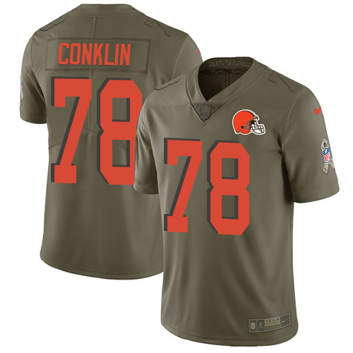 Cleveland Browns #78 Jack Conklin Olive Youth Stitched Limited 2017 Salute To Service Jersey Youth cheap jerseys for sale - CheapJerseys.Shop