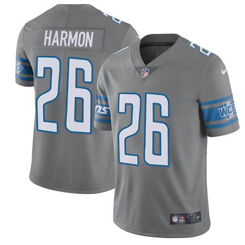 Detroit Lions #26 Duron Harmon Gray Men's Stitched Limited Rush Jersey Men's cheap jerseys for sale - CheapJerseys.Shop