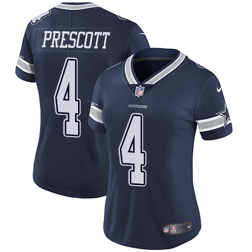Cowboys #4 Dak Prescott Navy Blue Team Color Women's Stitched Vapor Untouchable Limited Jersey cheap jerseys for sale - CheapJerseys.Shop