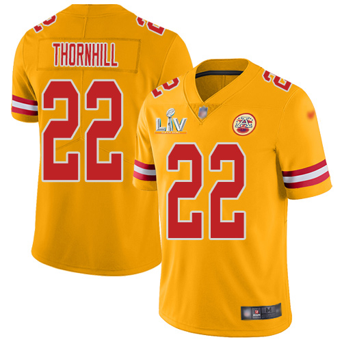 Kansas City Chiefs #22 Juan Thornhill Gold Men's Super Bowl LV Bound Stitched Limited Inverted Legend Jersey Men's cheap jerseys for sale - CheapJerseys.Shop