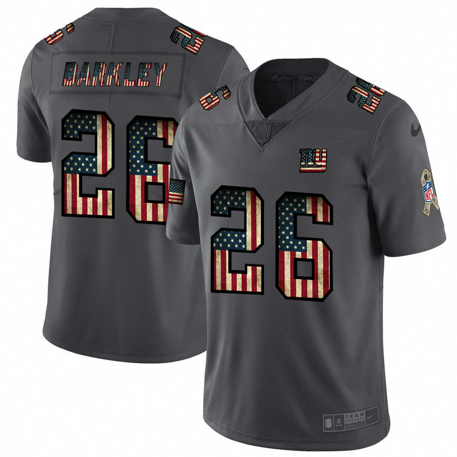 New York Giants #26 Saquon Barkley 2018 Salute To Service Retro USA Flag Limited Jersey cheap jerseys for sale - CheapJerseys.Shop