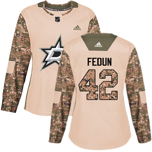 Dallas Stars #42 Taylor Fedun Camo Authentic 2017 Veterans Day Women's Stitched Jersey Womens cheap jerseys for sale - CheapJerseys.Shop