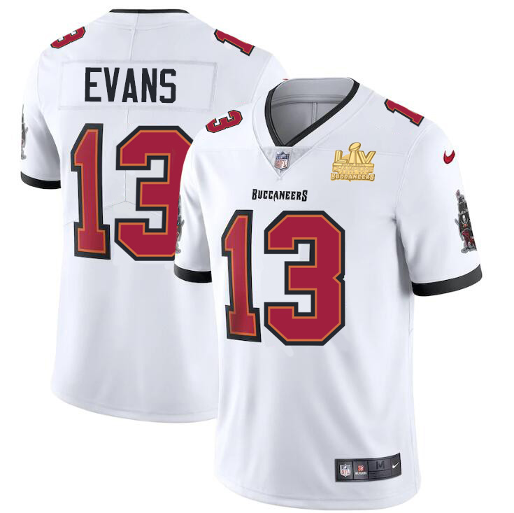 Tampa Bay Buccaneers #13 Mike Evans Youth Super Bowl LV Champions Patch White Vapor Limited Jersey cheap jerseys for sale - CheapJerseys.Shop