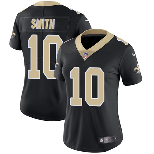 New Orleans Saints #10 Tre'Quan Smith Black Team Color Women's Stitched Vapor Untouchable Limited Jersey Womens cheap jerseys for sale - CheapJerseys.Shop
