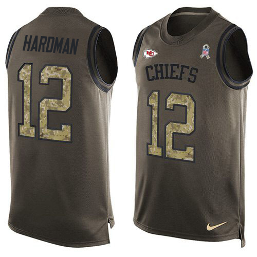 Chiefs #12 Mecole Hardman Green Men's Stitched Limited Salute To Service Tank Top Jersey cheap jerseys for sale - CheapJerseys.Shop