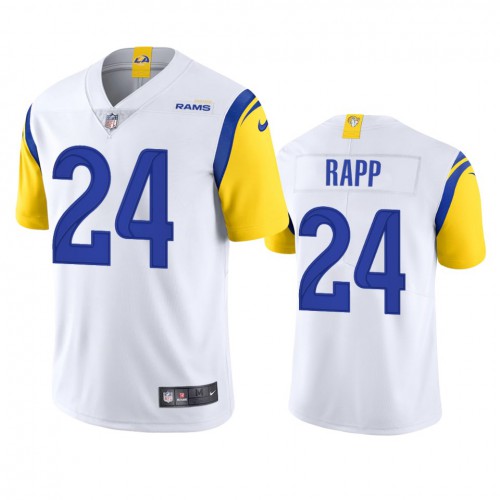 Los Angeles Los Angeles Rams #24 Taylor Rapp Men's Alternate Vapor Limited Jersey - White Men's cheap jerseys for sale - CheapJerseys.Shop