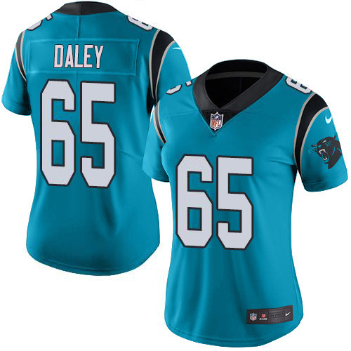 Carolina Panthers #65 Dennis Daley Blue Women's Stitched Limited Rush Jersey Womens cheap jerseys for sale - CheapJerseys.Shop