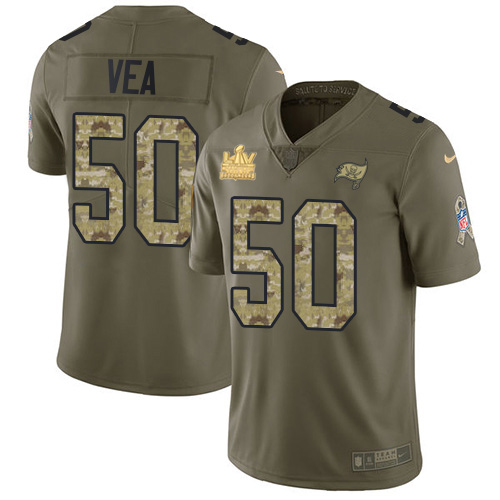 Tampa Bay Buccaneers #50 Vita Vea Olive/Camo Men's Super Bowl LV Champions Patch Stitched Limited 2017 Salute To Service Jersey Men's cheap jerseys for sale - CheapJerseys.Shop