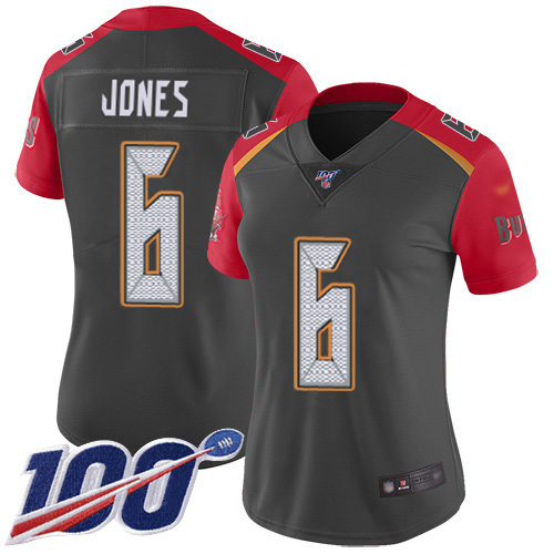 Buccaneers #6 Julio Jones Gray Women's Stitched Limited Inverted Legend 100th Season Jersey cheap jerseys for sale - CheapJerseys.Shop