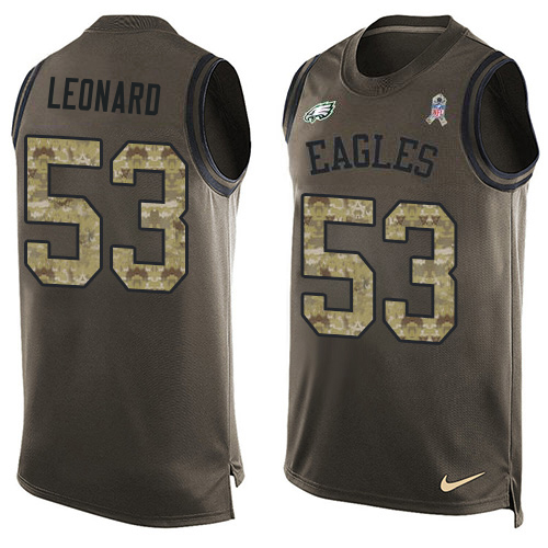 Eagles #53 Shaquille Leonard Green Men's Stitched Limited Salute To Service Tank Top Jersey cheap jerseys for sale - CheapJerseys.Shop