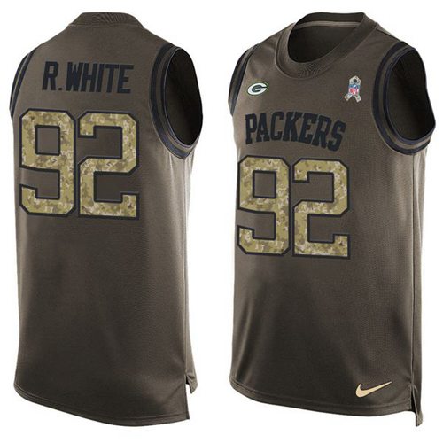 Packers #92 Reggie White Green Men's Stitched Limited Salute To Service Tank Top Jersey cheap jerseys for sale - CheapJerseys.Shop