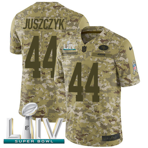 49ers #44 Kyle Juszczyk Camo Super Bowl LIV 2020 Men's Stitched Limited 2018 Salute To Service Jersey cheap jerseys for sale - CheapJerseys.Shop