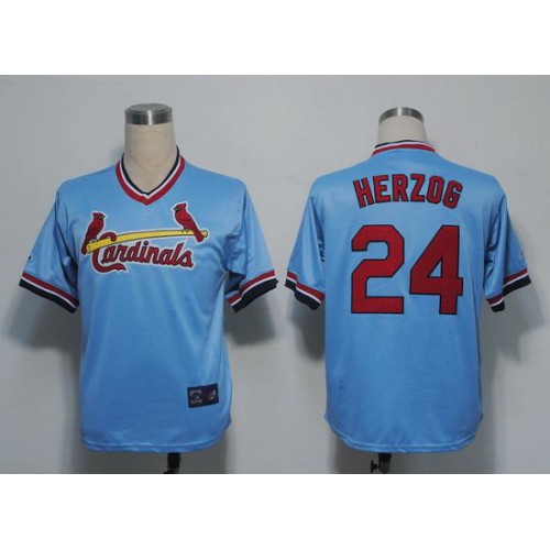 Mitchell And Ness St.Louis Cardinals #24 Whitey Herzog Blue Throwback Stitched Jersey Men's cheap jerseys for sale - CheapJerseys.Shop