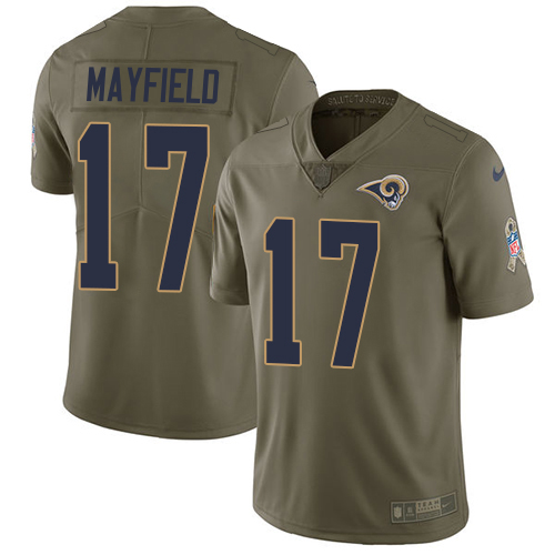 Rams #17 Baker Mayfield Olive Men's Stitched Limited 2017 Salute To Service Jersey cheap jerseys for sale - CheapJerseys.Shop