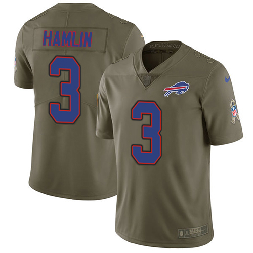 Bills #3 Damar Hamlin Olive Men's Stitched Limited 2017 Salute To Service Jersey cheap jerseys for sale - CheapJerseys.Shop