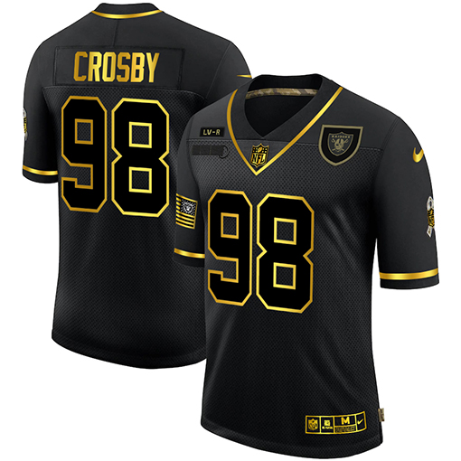 Las Vegas Raiders #98 Maxx Crosby Men's 2020 Salute To Service Golden Limited Jersey Black cheap jerseys for sale - CheapJerseys.Shop
