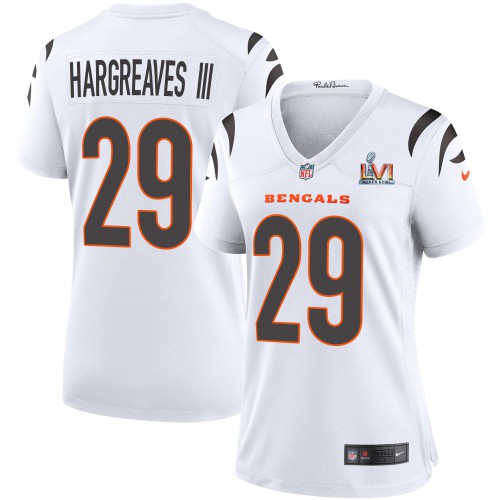 Cincinnati Cincinnati Bengals #29 Vernon Hargreaves III White Super Bowl LVI Patch Women's Game Jersey Womens cheap jerseys for sale - CheapJerseys.Shop