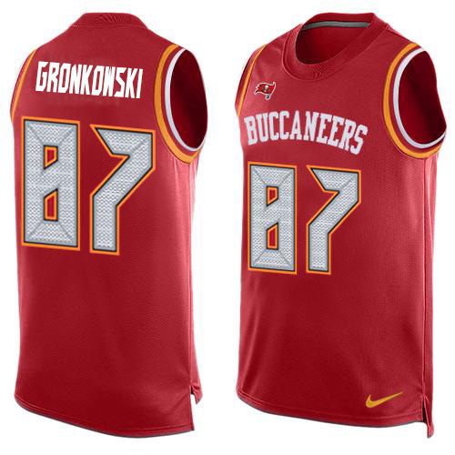 Buccaneers #87 Rob Gronkowski Red Team Color Men's Stitched Limited Tank Top Jersey cheap jerseys for sale - CheapJerseys.Shop