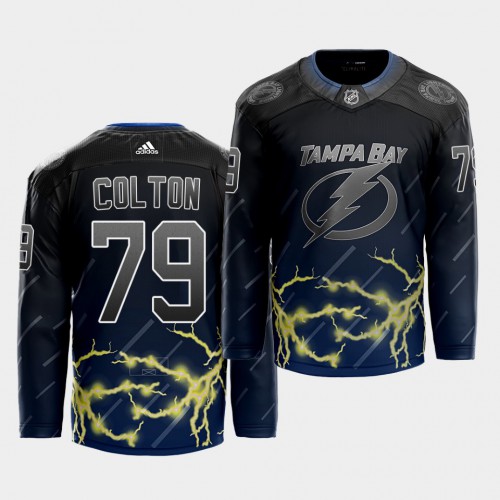Tampa Bay Lightning #79 Ross Colton 2021 City Concept Stitched Jersey - Black Men's cheap jerseys for sale - CheapJerseys.Shop