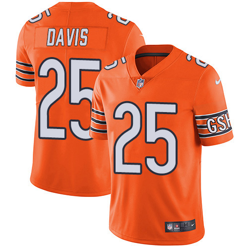 Chicago Bears #25 Mike Davis Orange Men's Stitched Limited Rush Jersey Men's cheap jerseys for sale - CheapJerseys.Shop