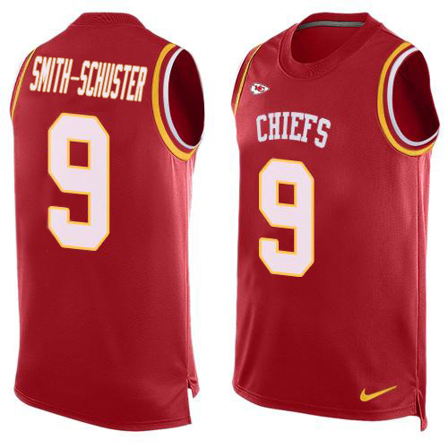 Chiefs #9 JuJu Smith-Schuster Red Team Color Men's Stitched Limited Tank Top Jersey cheap jerseys for sale - CheapJerseys.Shop
