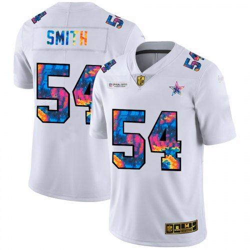 Dallas Dallas Cowboys #54 Jaylon Smith Men's White Multi-Color 2020 Crucial Catch Limited Jersey Men's cheap jerseys for sale - CheapJerseys.Shop