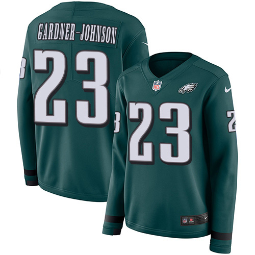 Eagles #23 C.J. Gardner-Johnson Green Team Color Women's Stitched Limited Therma Long Sleeve Jersey cheap jerseys for sale - CheapJerseys.Shop