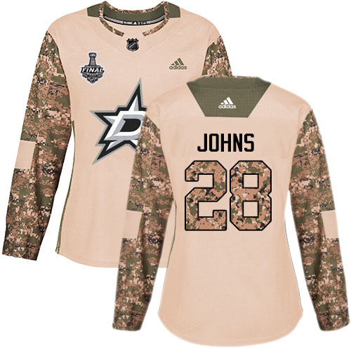 Dallas Stars #28 Stephen Johns Camo Authentic 2017 Veterans Day Women's 2020 Stanley Cup Final Stitched Jersey Womens cheap jerseys for sale - CheapJerseys.Shop