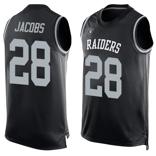 Raiders #28 Josh Jacobs Black Team Color Men's Stitched Limited Tank Top Jersey cheap jerseys for sale - CheapJerseys.Shop