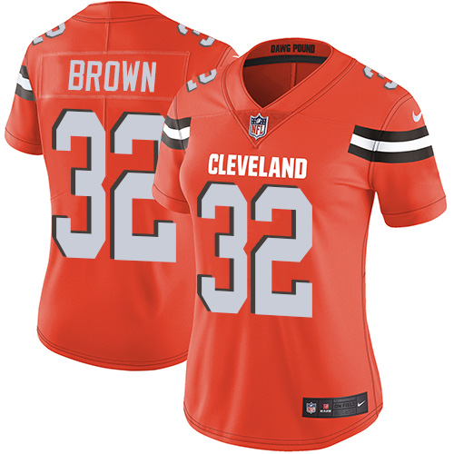 Browns #32 Jim Brown Orange Alternate Women's Stitched Vapor Untouchable Limited Jersey cheap jerseys for sale - CheapJerseys.Shop