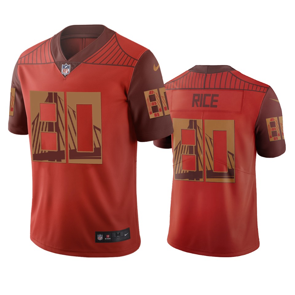 San Francisco 49ers #80 Jerry Rice Orange Vapor Limited City Edition Jersey cheap jerseys for sale - CheapJerseys.Shop